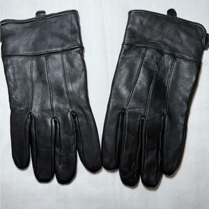Men's Black Thinsulate Lined Soft Leather Driving Motorcycle Gloves Size Large